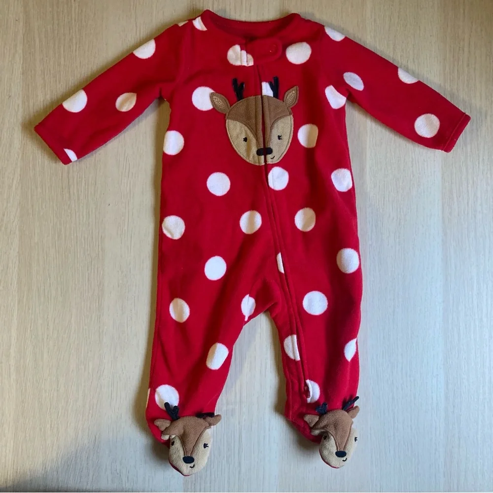 Christmas Onsies, 0-3 month, Carters baby footie pj’s pajamas
